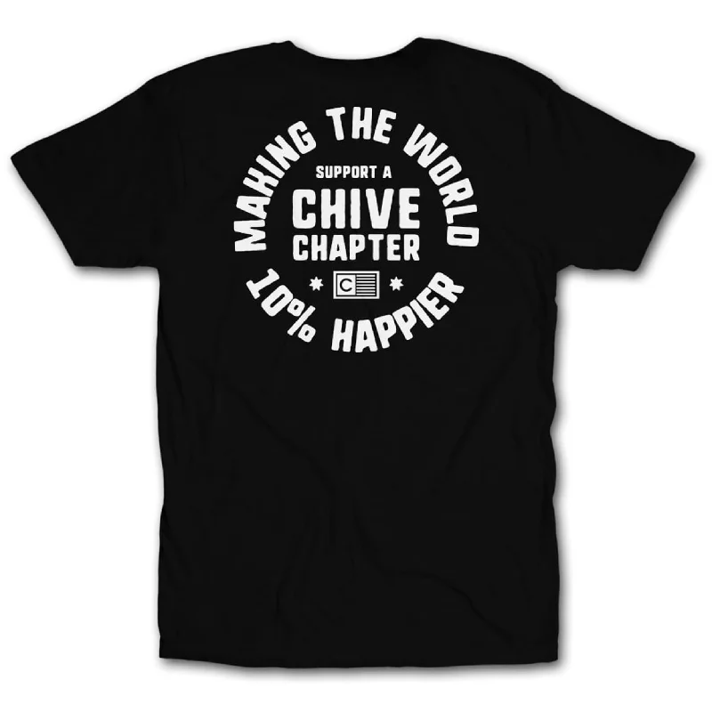 Men’s short-sleeve dynamic tops-Chive Chapter 10% Happier White Tee