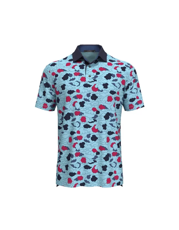 Men’s short-sleeve yarn tops-Cloud Polo In Blue