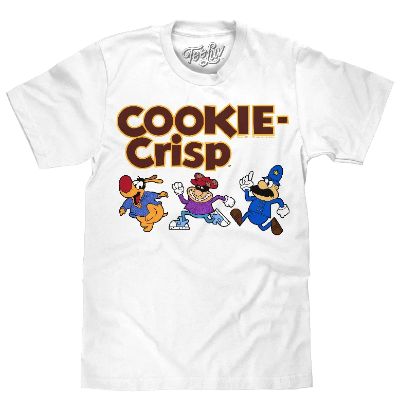 Men’s short-sleeve rugged fit shirts-Cookie Crisp Cereal Mascot T-Shirt - White