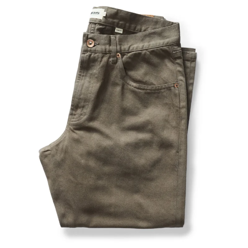 Men's agile ski pants-The Democratic All Day Pant in Fatigue Olive Selvage Denim