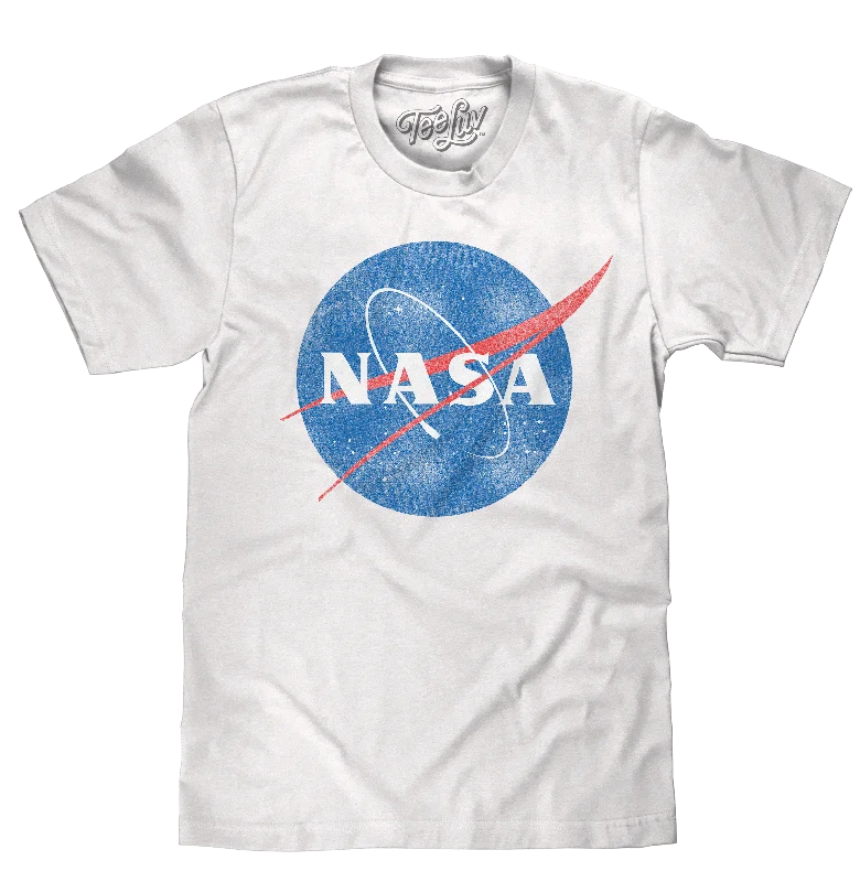 Men’s short-sleeve sift tees-Distressed NASA Logo T-Shirt - White