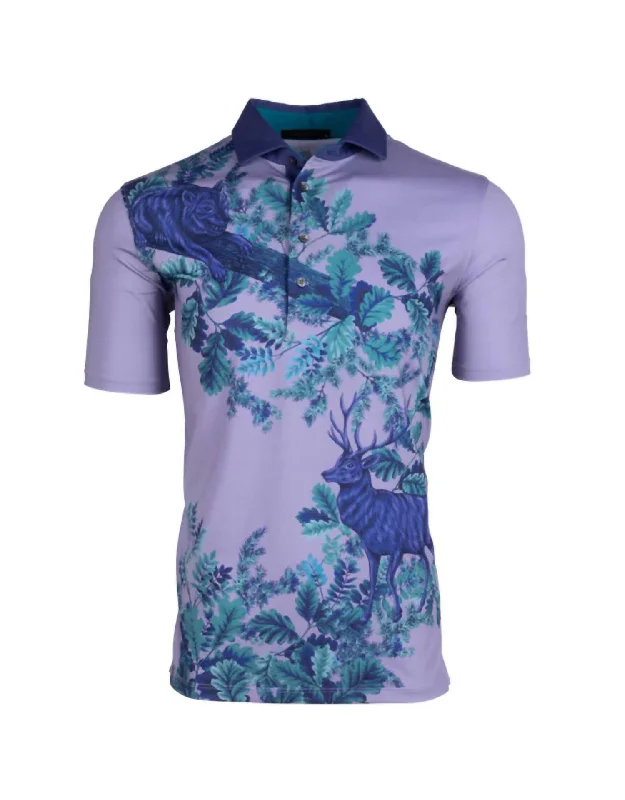 Men’s short-sleeve brim shirts-Enchanted Forest Polo In Thistle