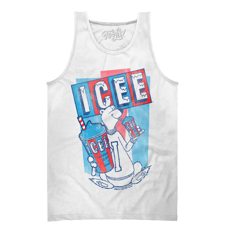 Men’s short-sleeve slate tops-Faded ICEE Retro Logo Tank Top - White