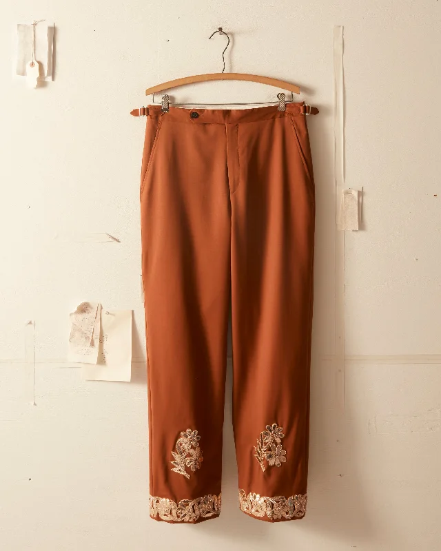 Men's light travel pants-Gilded Floral Suiting Trouser