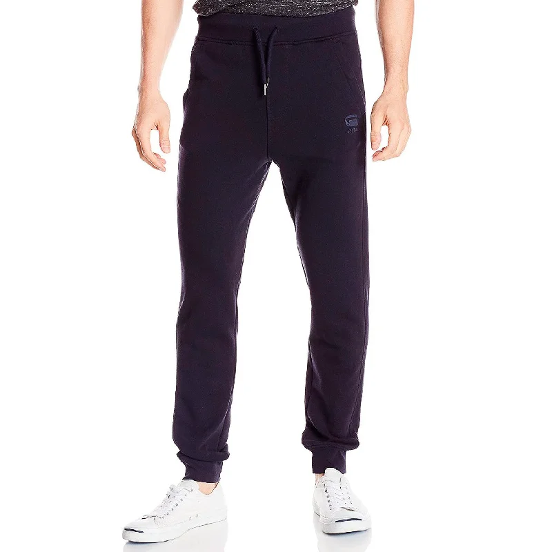 Men's thrifty budget pants-G-Star Low Tapered Sweatpants - Mazarine Blue - Mens