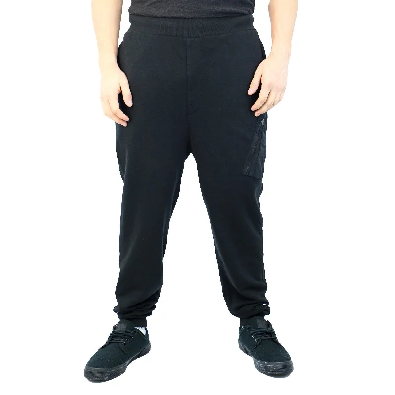 Men's comfy stretch chino pants-G-Star Omes French Terry Athletic Sweat Pants - Black - Mens