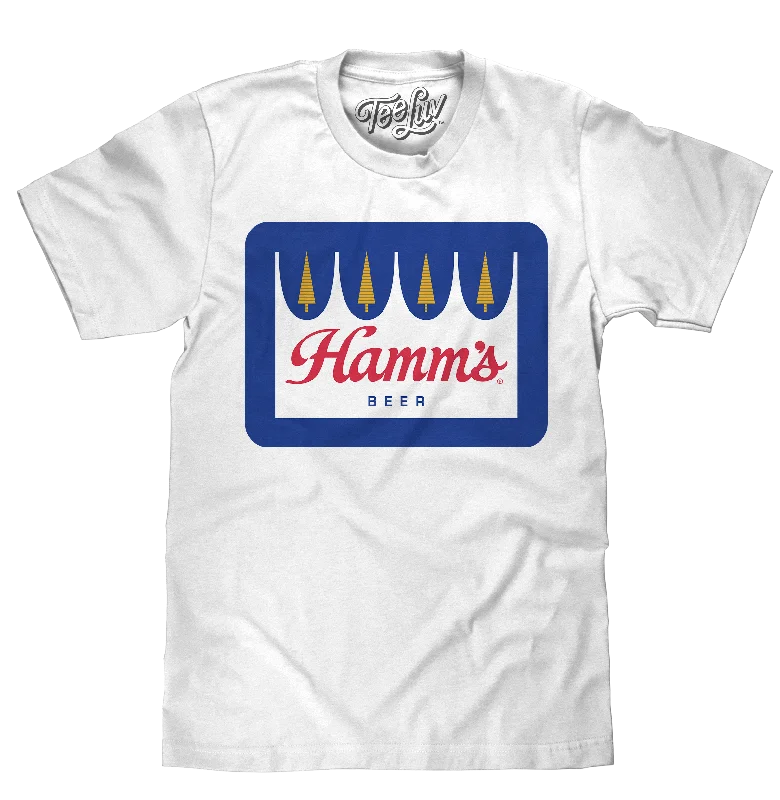 Men’s short-sleeve breathable polos-Hamm's Crown Color Logo T-Shirt - White