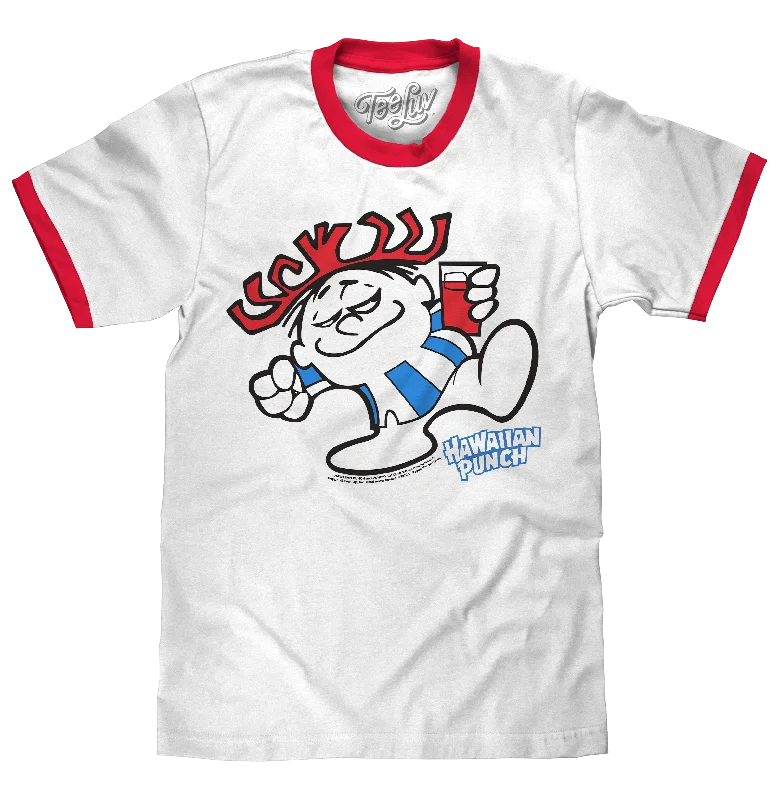 Men’s short-sleeve luxe tees-Hawaiian Punch Ringer T-Shirt - White/Red