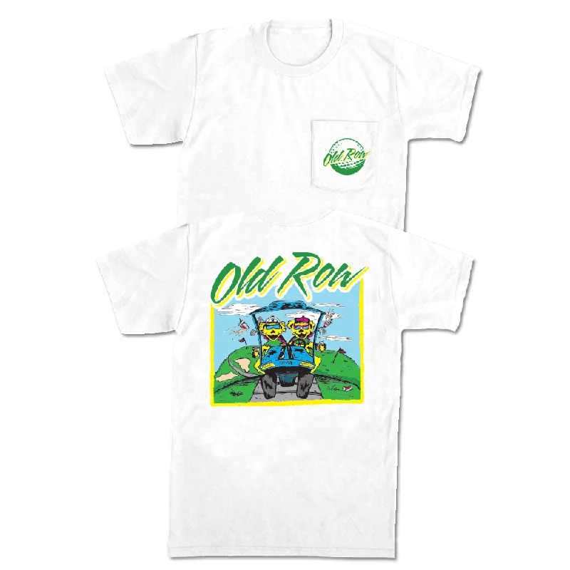 Men’s short-sleeve flex shirts-Hitting the Links Pocket Tee (White)