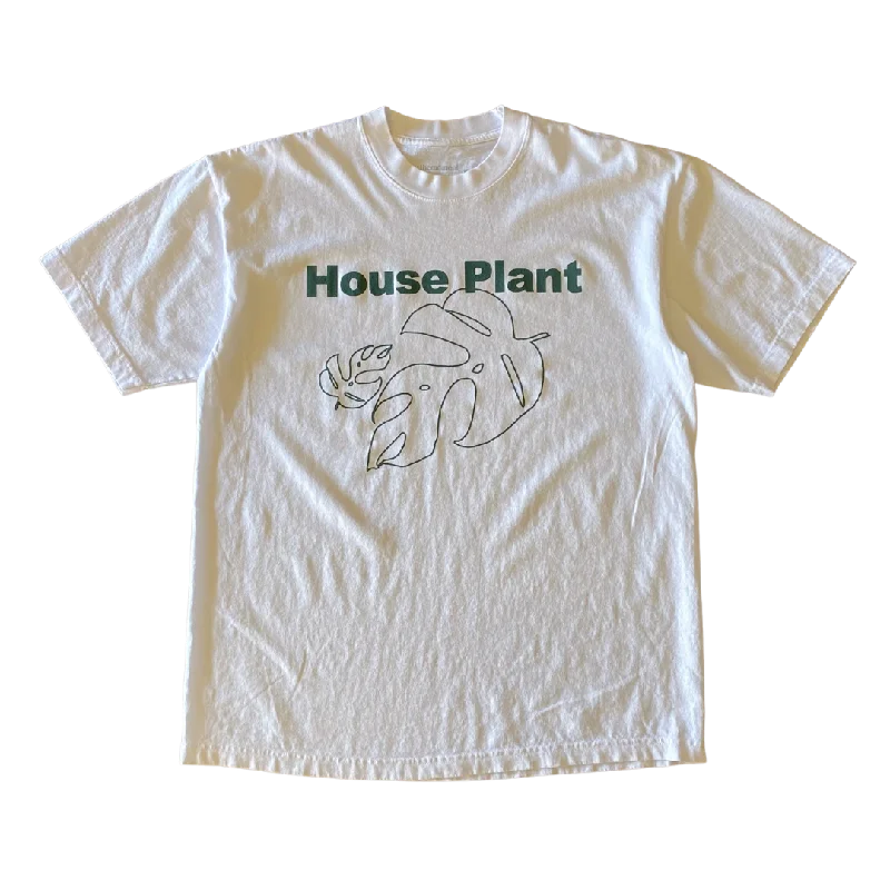 Men’s short-sleeve cargo tees-House Plant v1 Tee White