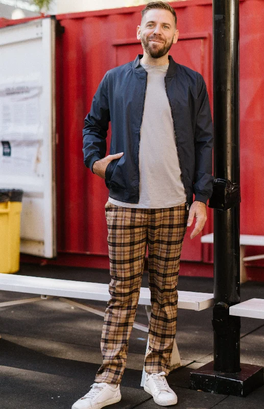 Men's premium selvedge pants-Liam Plaid Trousers-LAST ONE!