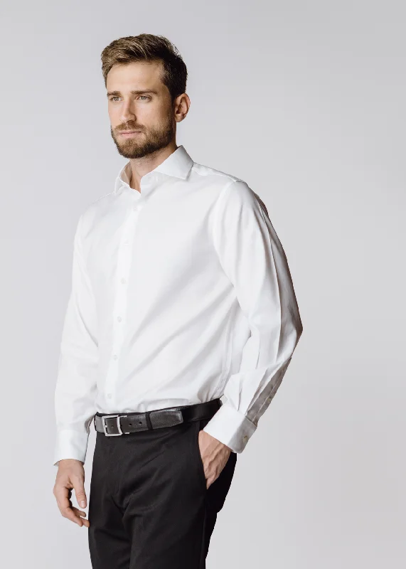 Men’s short-sleeve kink shirts-Londoner Re-Defined White Shirt Classic