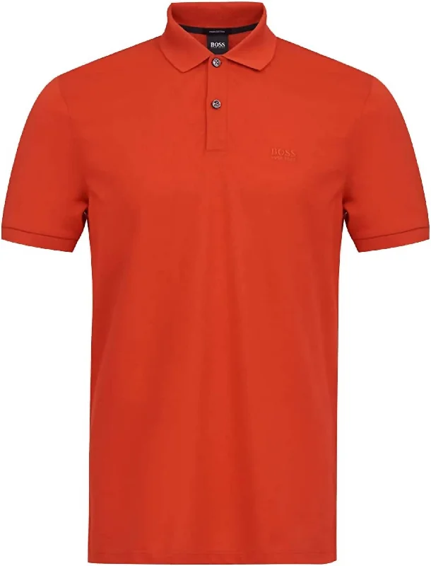 Men’s short-sleeve xenon tees-Men's Pallas Short Sleeve Cotton Polo Shirt In Bright Orange