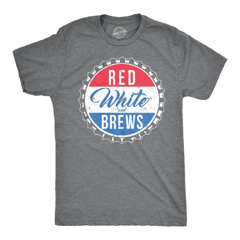 Men’s short-sleeve oust tees-Red White and Brews Men's Tshirt