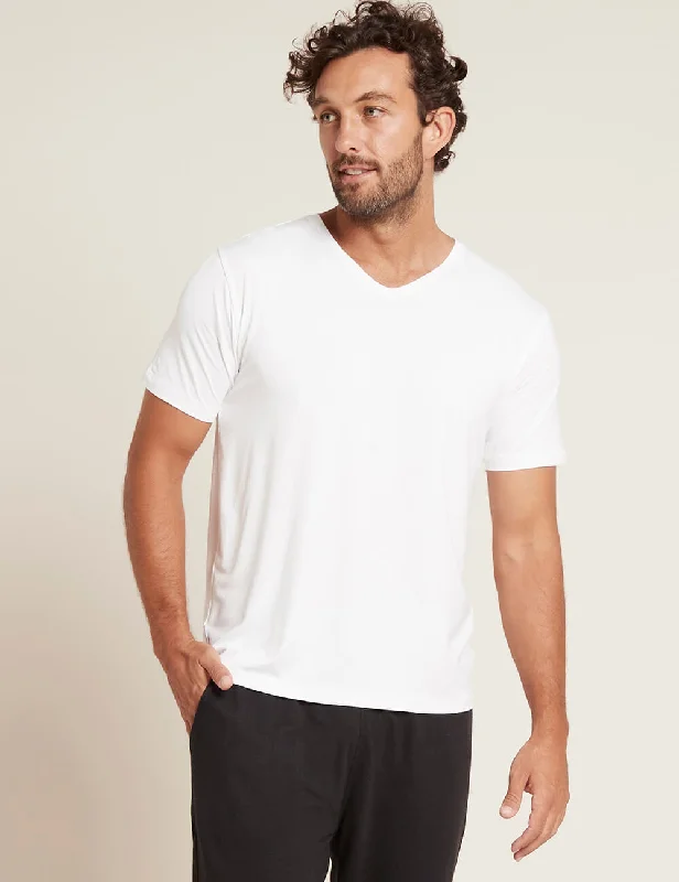 Men’s short-sleeve xing polos-Men's V-Neck T-Shirt - White