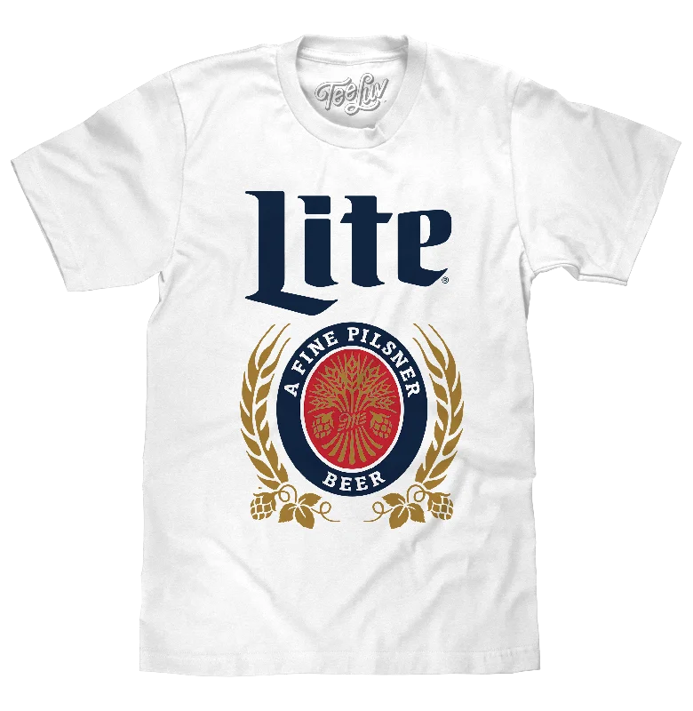 Men’s short-sleeve zen polos-Miller Lite Logo T-Shirt - White