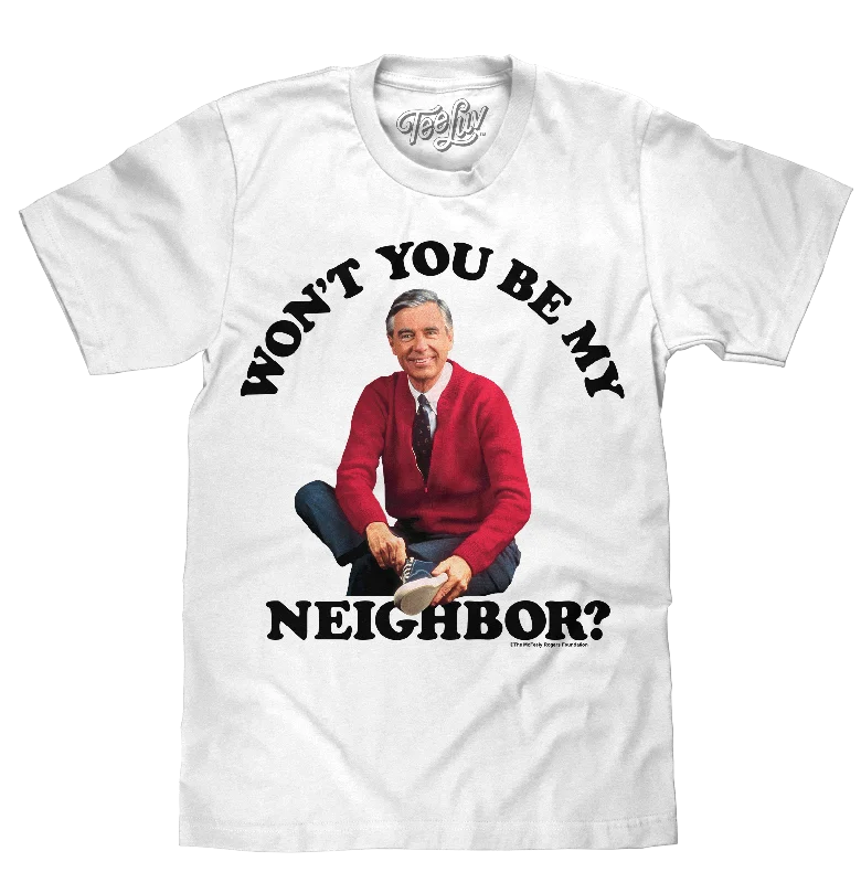 Men’s short-sleeve vane tops-Mister Rogers Won't You Be My Neighbor T-Shirt - White