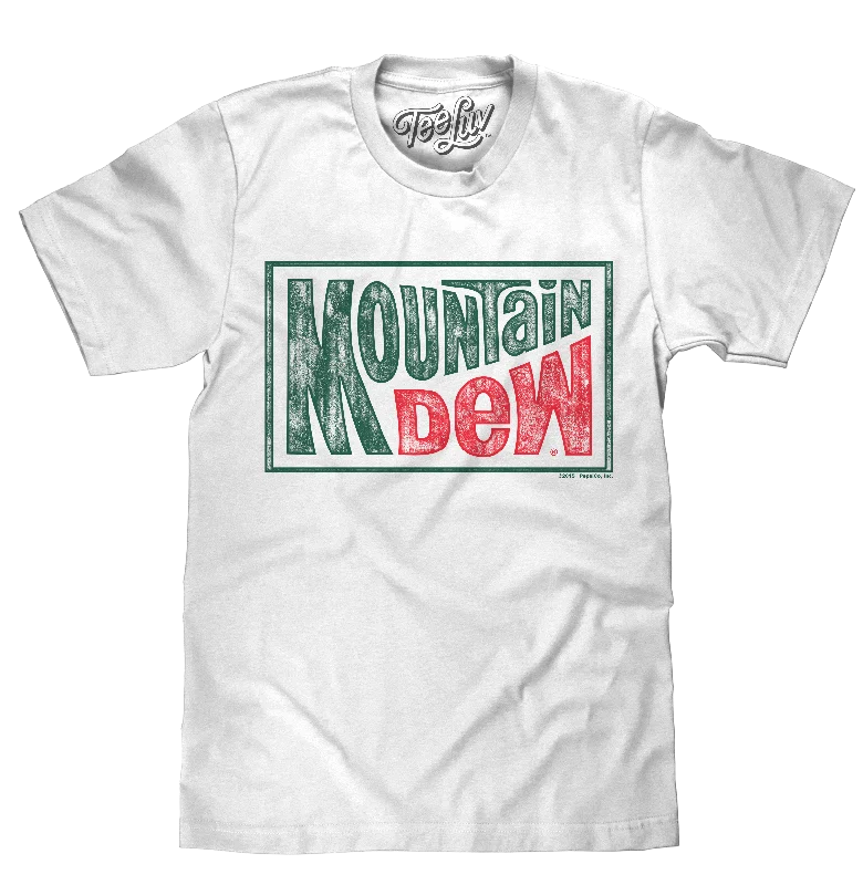 Men’s short-sleeve varsity shirts-Mountain Dew Retro Logo T-Shirt - White