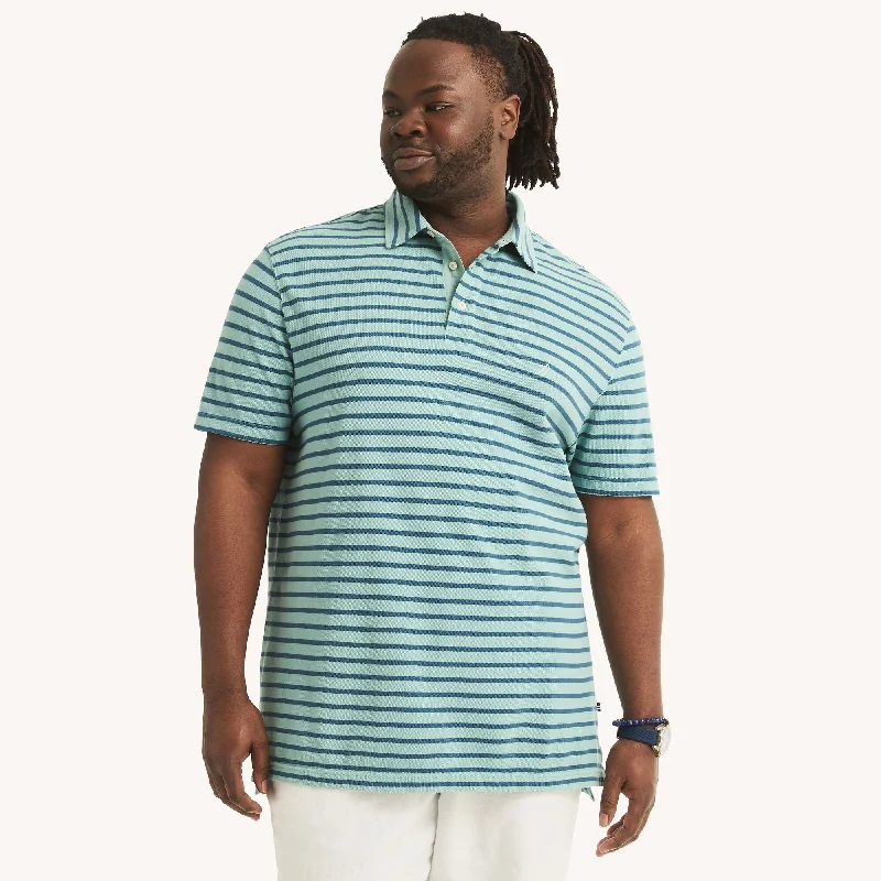 Men’s short-sleeve zone tees-Nautica Mens Big & Tall Classic Fit Deck Striped Polo