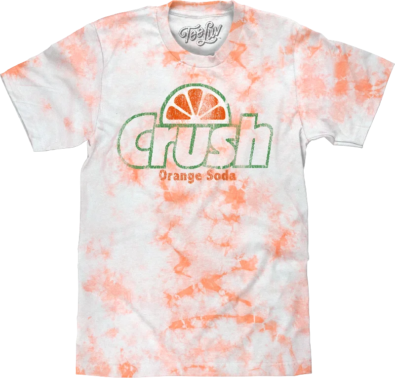 Men’s short-sleeve yowl tees-Orange Crush Cloud Wash T-Shirt - White and Orange Tie Dye