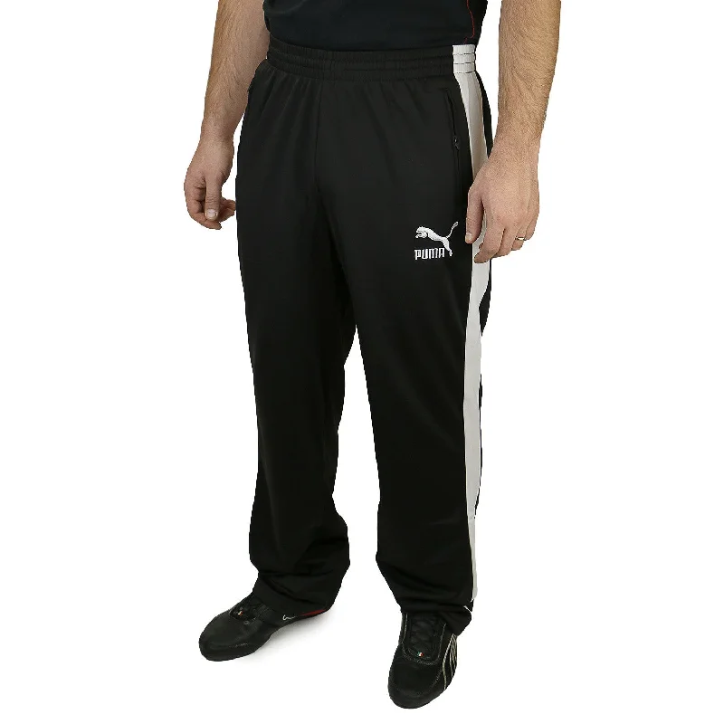 Men's casual sweatpants-Puma T7 Track Pants - Black/White - Mens