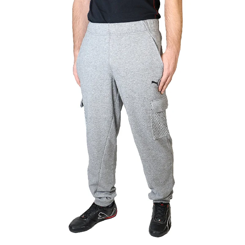 Men's handy side pocket pants-Puma Mesh Cargo Sweat Pant - Medium Grey Heather - Mens