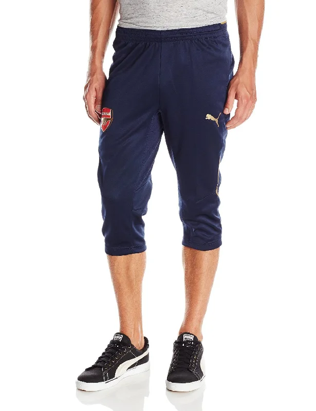 Men's soft khaki pants-Puma AFC Fan Arsenal 3/4 Athletic Track Training Pants - Black Iris-Victory G - Mens