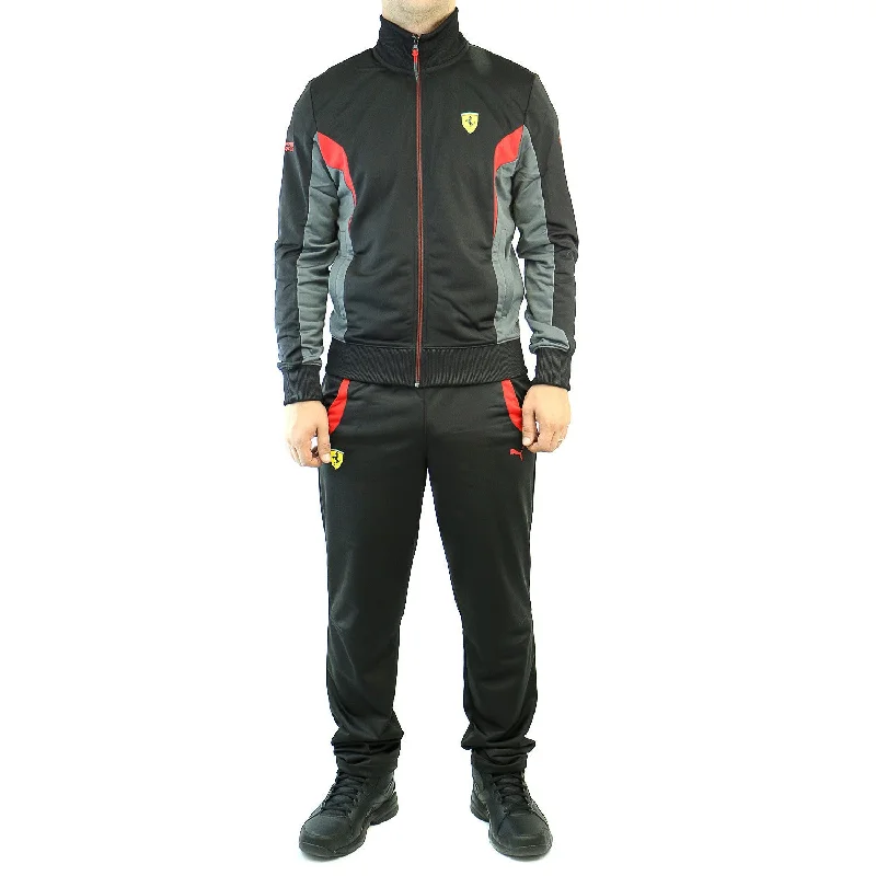 Men's hip trendy pants-Puma Scuderia Ferrari Fashion Jacket & Pants Track Suit Set - Mens