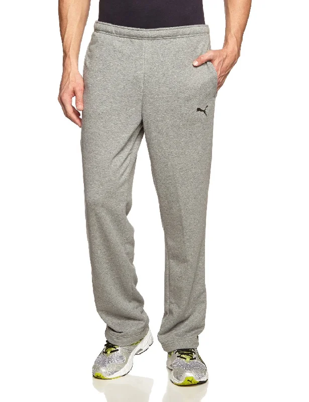 Men's crisp straight leg pants-Puma Ess Pants - Medium Heather/Grey - Mens