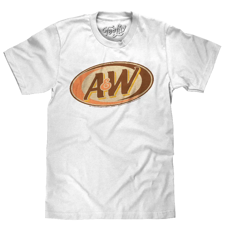 Men’s short-sleeve omen tops-Retro A&W Root Beer Logo T-Shirt - White