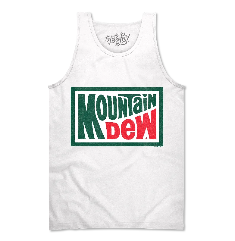 Men’s short-sleeve ink polos-Retro Mountain Dew Logo Tank Top - White