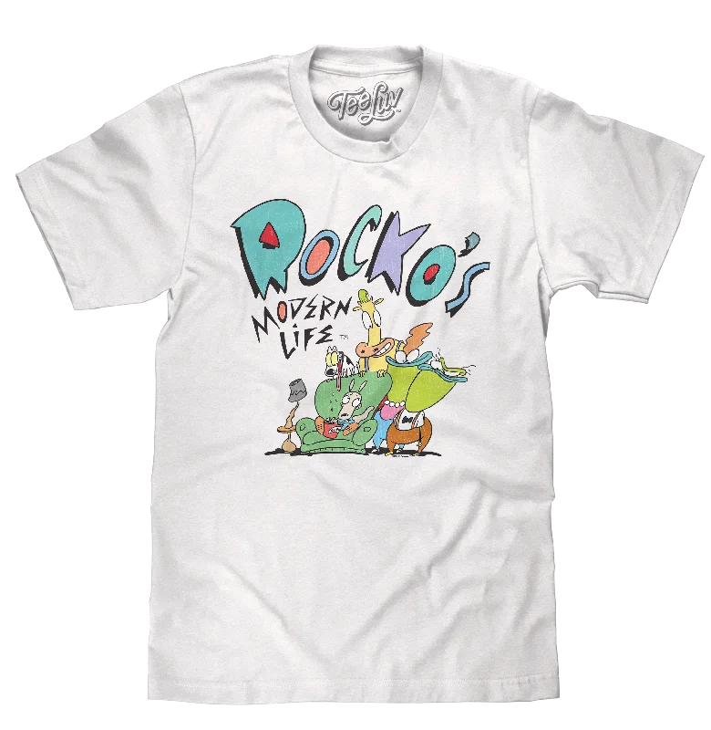 Men’s short-sleeve blur tops-Rocko's Modern Life T-Shirt - White