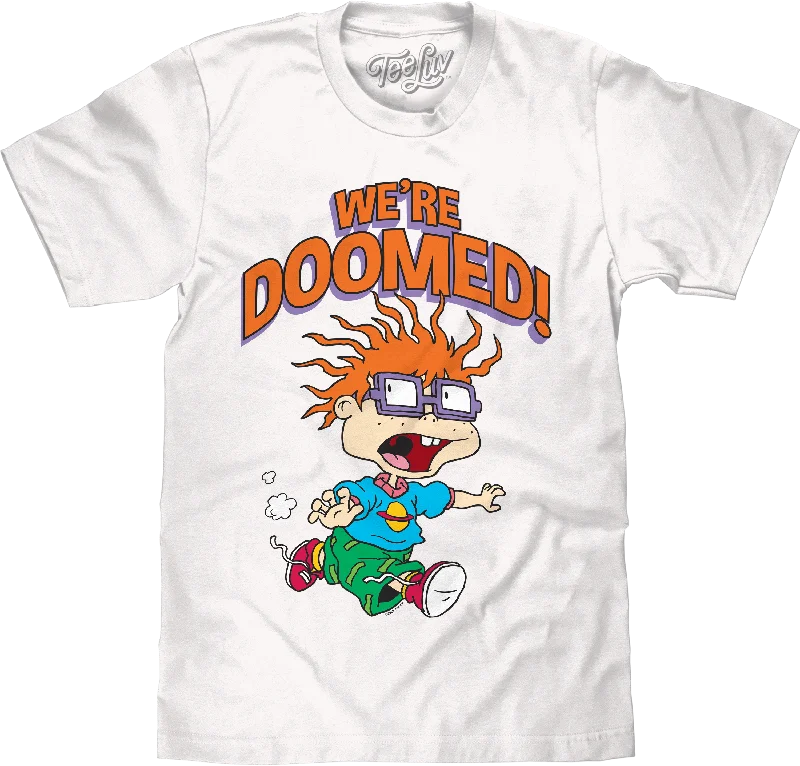 Men’s short-sleeve idle tees-Rugrats Chuckie We're Doomed T-Shirt - White