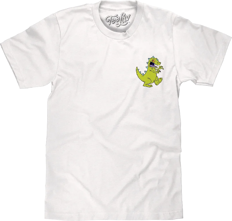 Men’s short-sleeve hive shirts-Rugrats Reptar Front and Back Print T-Shirt - White