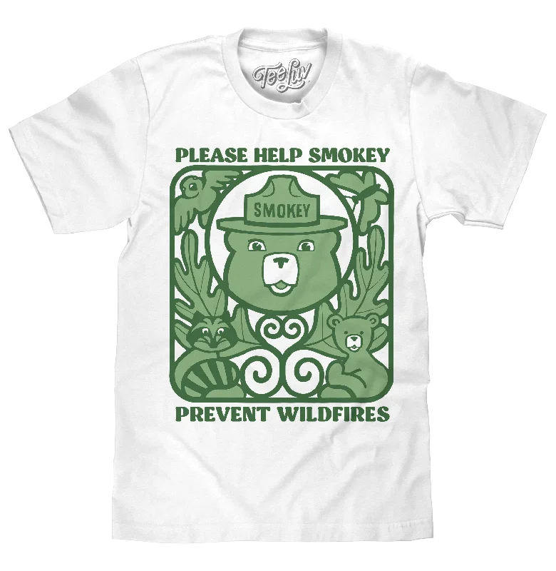 Men’s short-sleeve flow tees-Smokey Bear Prevent Wildfires T-Shirt - White