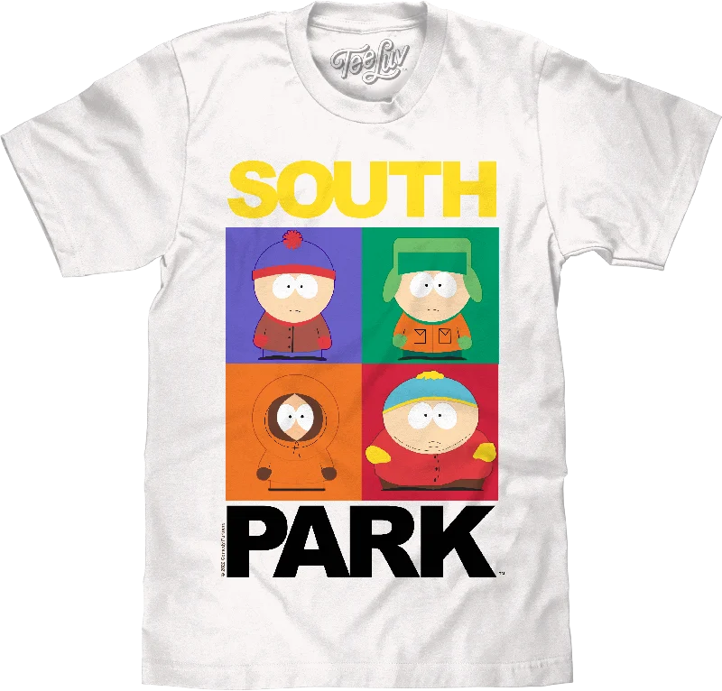 Men’s short-sleeve opal shirts-South Park Stan Kyle Kenny and Cartman T-Shirt - White