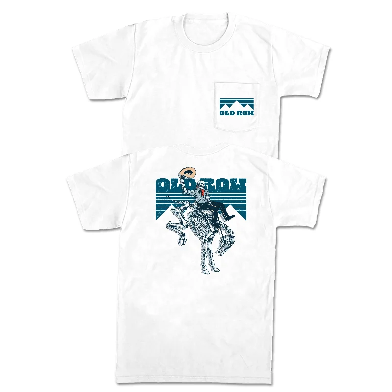 Men’s short-sleeve washed tees-The Cowboy Killer Pocket Tee (White)