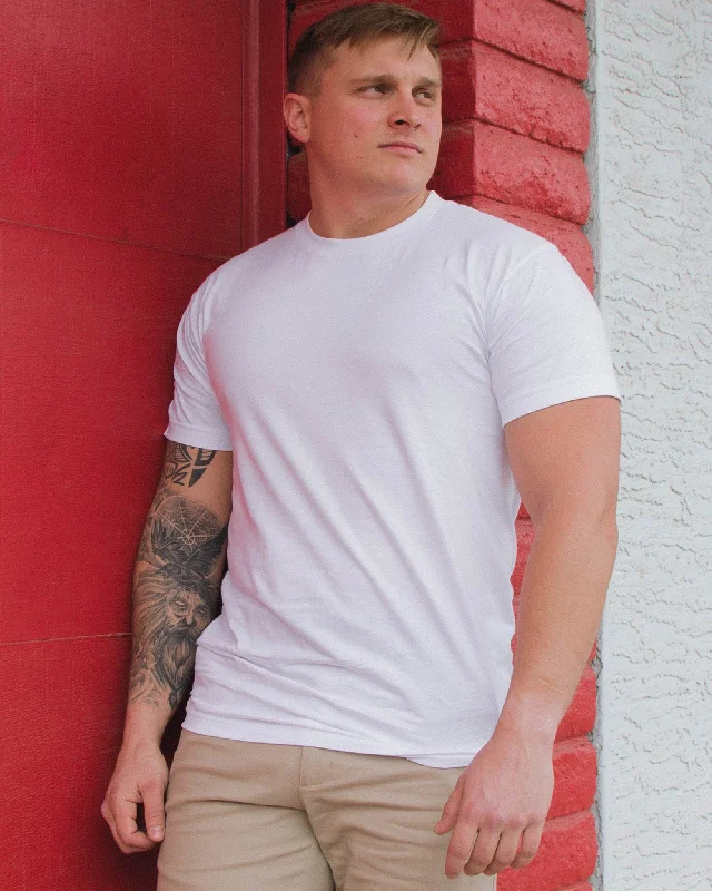 Men’s short-sleeve pave polos-The Perfect Tee - White