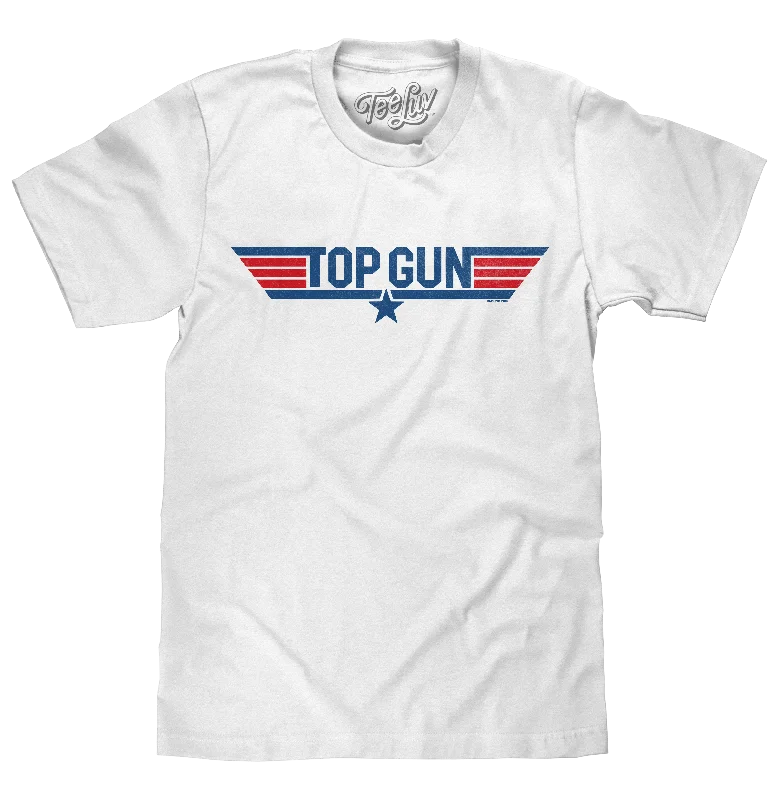 Men’s short-sleeve safari shirts-Top Gun Movie Logo T-Shirt - White