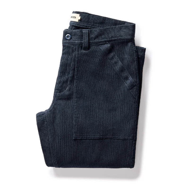 Men's rugged cargo pants-The Trail Pant in Dark Navy Bedford Cord