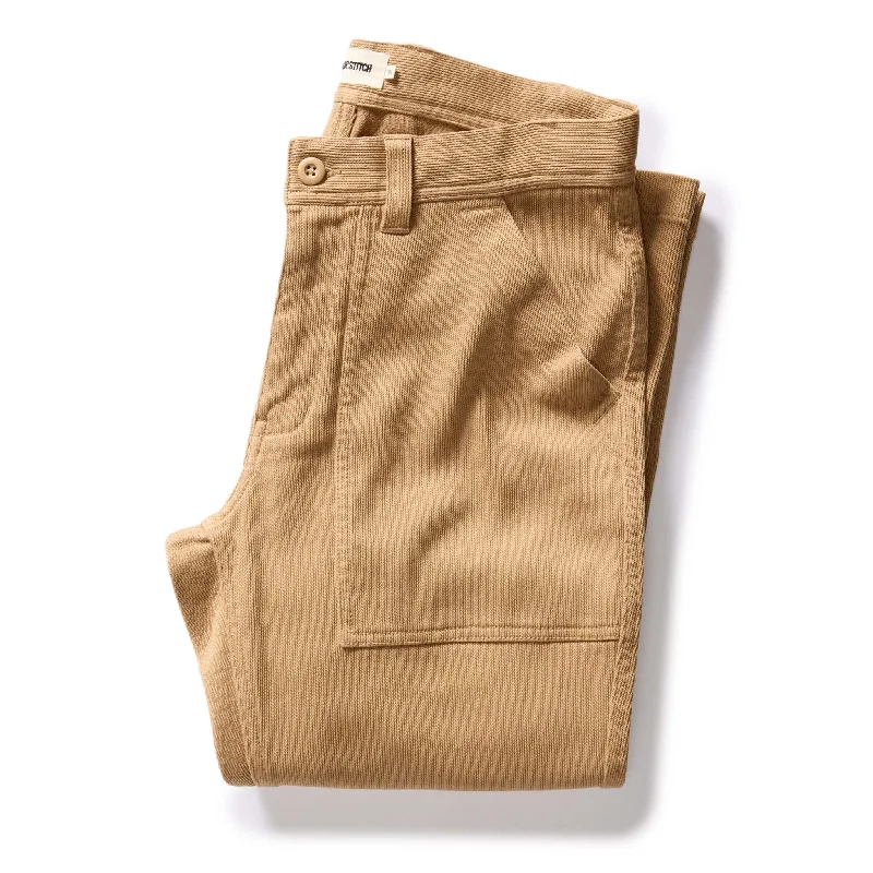 Men's durable waterproof pants-The Trail Pant in Light Khaki Bedford Cord