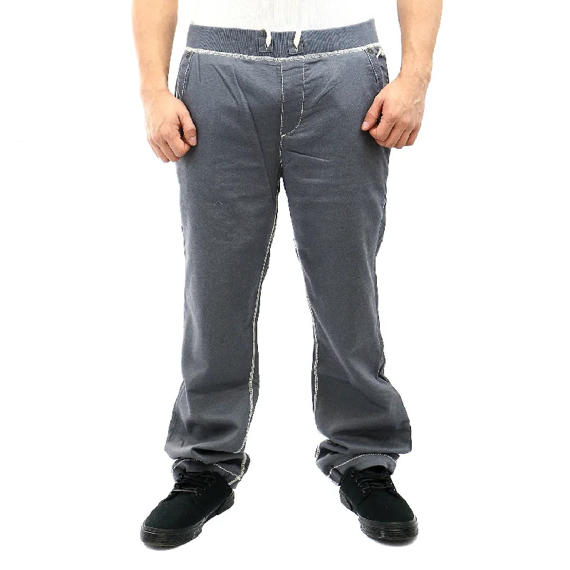 Men's tight compression pants-True Religion Contrast Wide Leg Sweatpants - Pavement - Mens