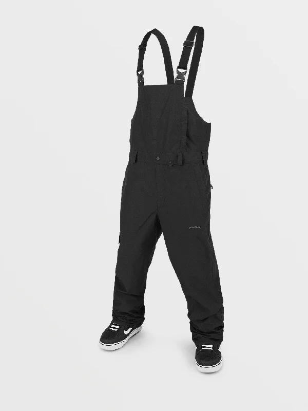 Men's subtle pinstripe pants-Mens V.Co Sparta Bib Overalls - Black