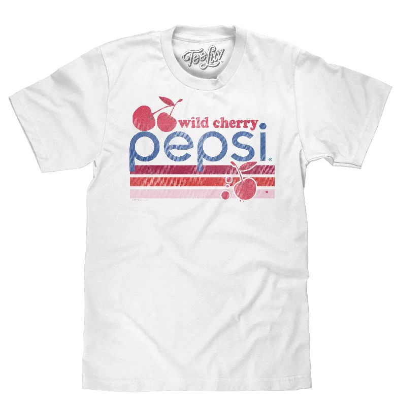 Men’s short-sleeve link shirts-Vintage Wild Cherry Pepsi Logo T-Shirt - White