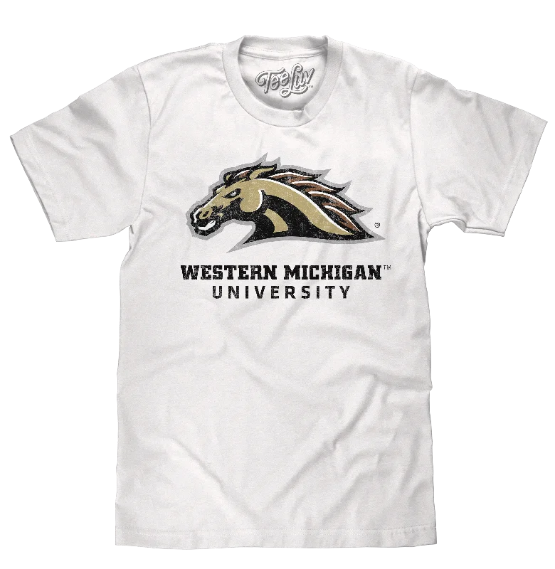 Men’s short-sleeve wisp shirts-Western Michigan University Broncos T-Shirt - White