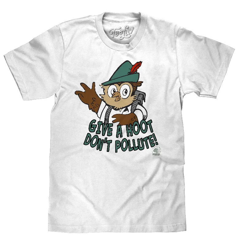 Men’s short-sleeve lean tops-Woodsy Owl Give a Hoot Don't Pollute on Recycled T-Shirt - White