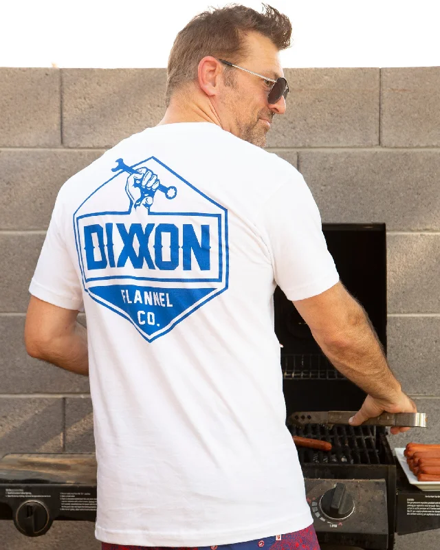 Men’s short-sleeve vane tops-Working Class T-Shirt - White & Navy